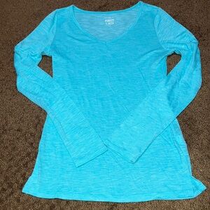 Top SMALL V-Neck really teal green EUC